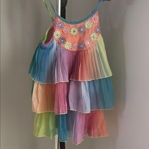 Multicolor Layered Dress with Floral Details